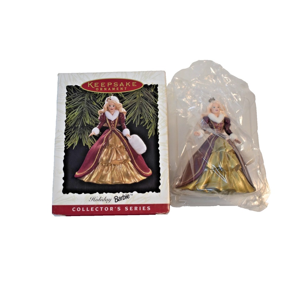Hallmark Keepsake Holiday Barbie Ornament 1996 Red Victorian Dress 4th in Series